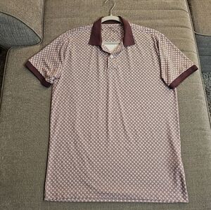 Abercrombie & Fitch Maroon Burgundy White Soft Air Knit Casual Polo Shirt XS